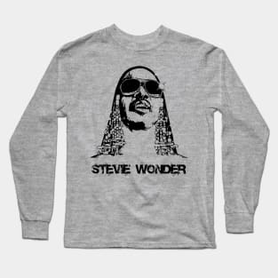 Stevie Wonder-Pencil Art Long Sleeve T-Shirt